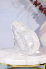 High Quality Clear Quartz Self Standing Heart Carving Carving Tali & Loz Crystals