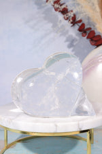 High Quality Clear Quartz Self Standing Heart Carving Carving Tali & Loz Crystals