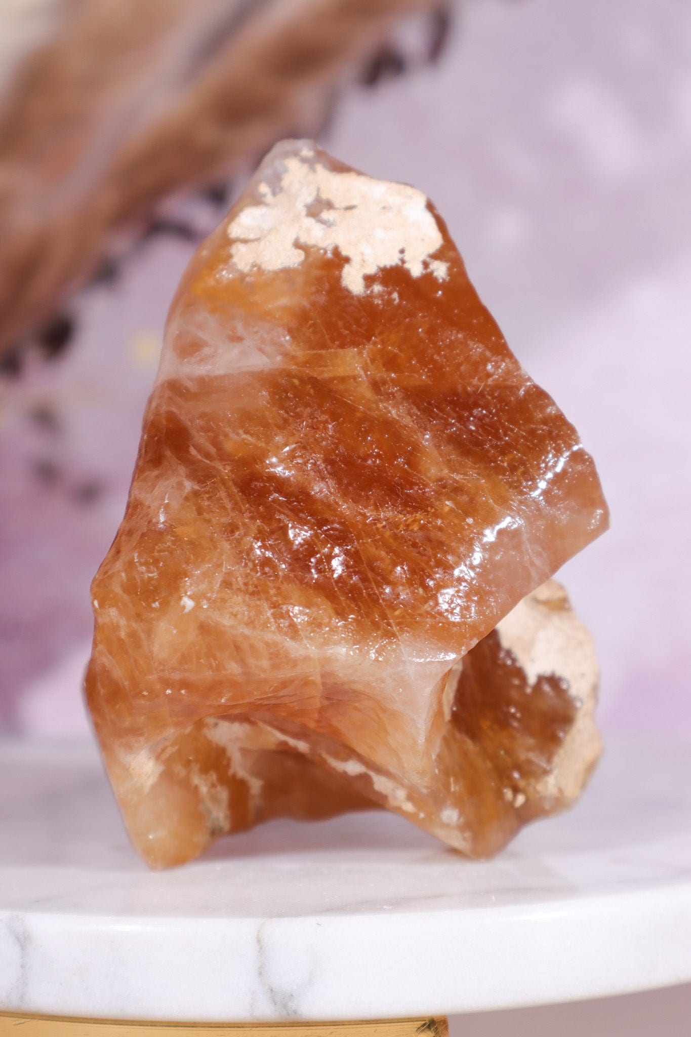 Honey Calcite Specimen 8cm, Mexico Minerals Tali & Loz Crystals
