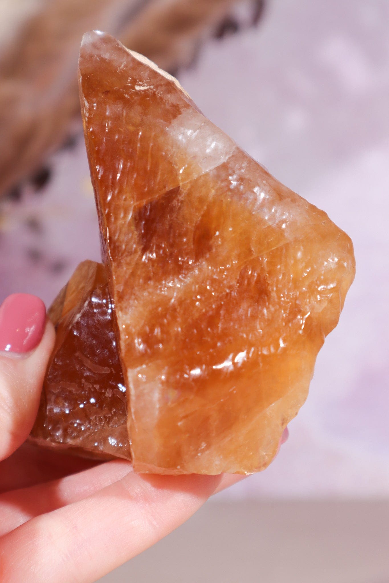 Honey Calcite Specimen 8cm, Mexico Minerals Tali & Loz Crystals