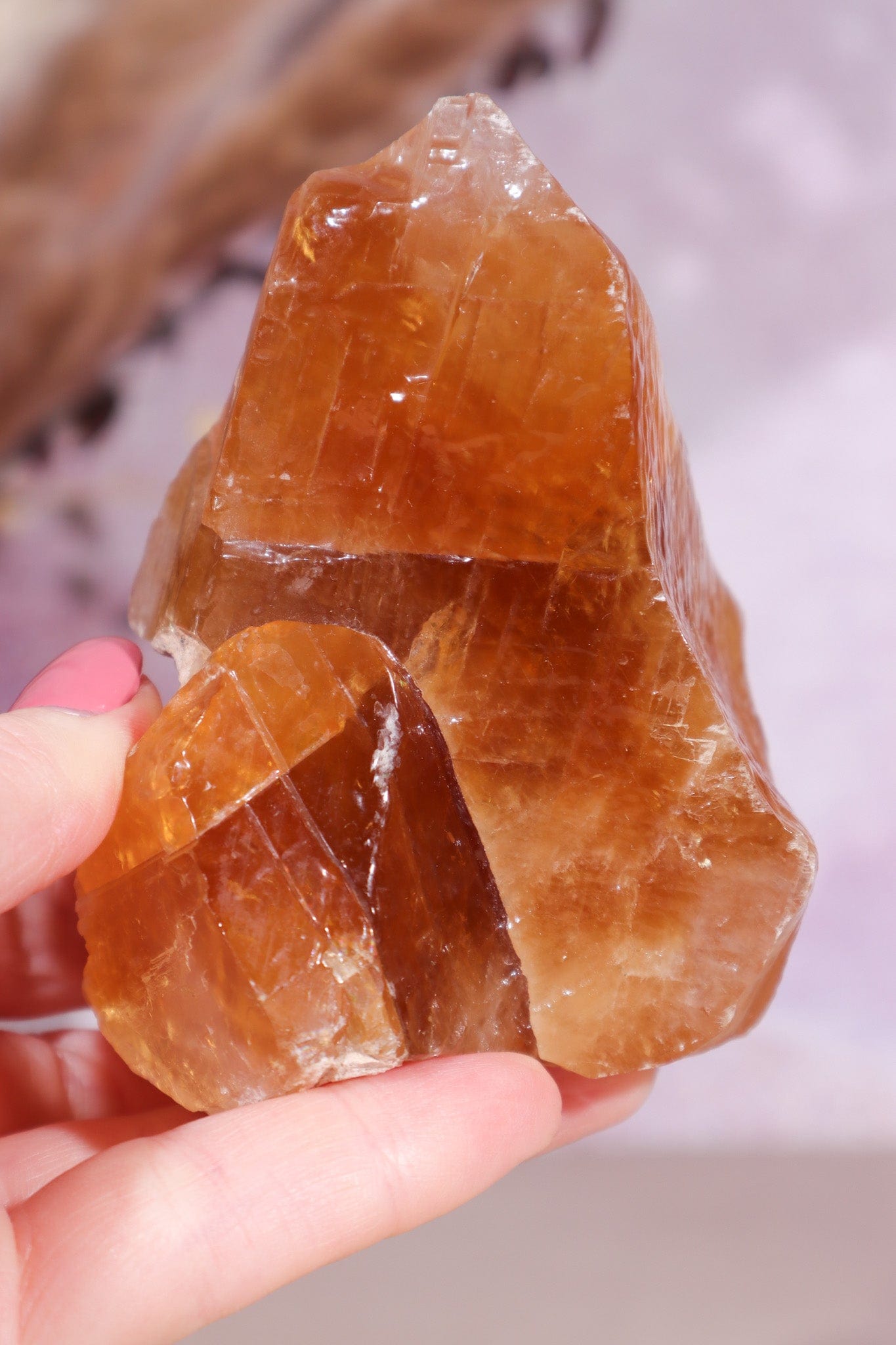 Honey Calcite Specimen 8cm, Mexico Minerals Tali & Loz Crystals