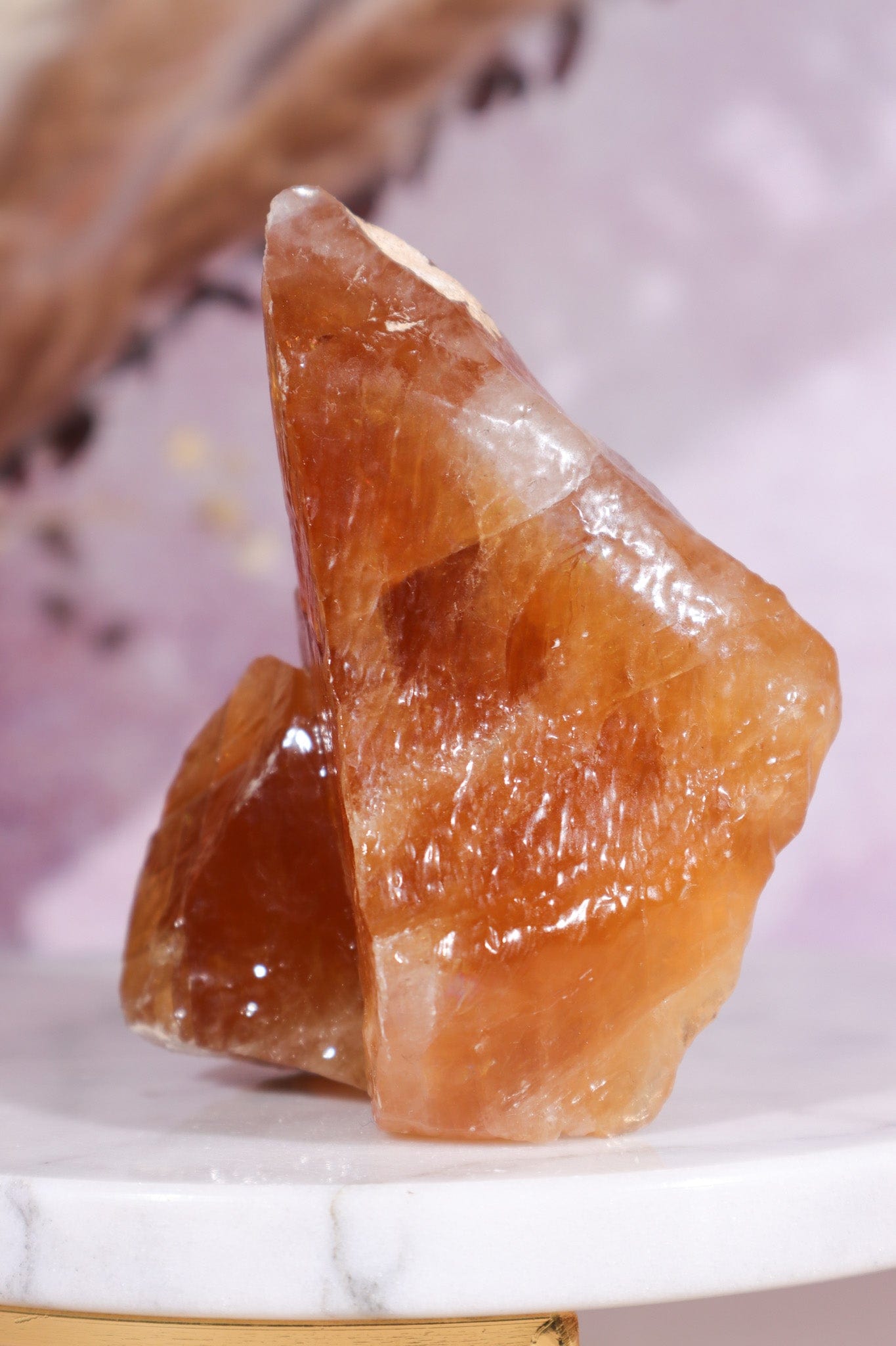 Honey Calcite Specimen 8cm, Mexico Minerals Tali & Loz Crystals