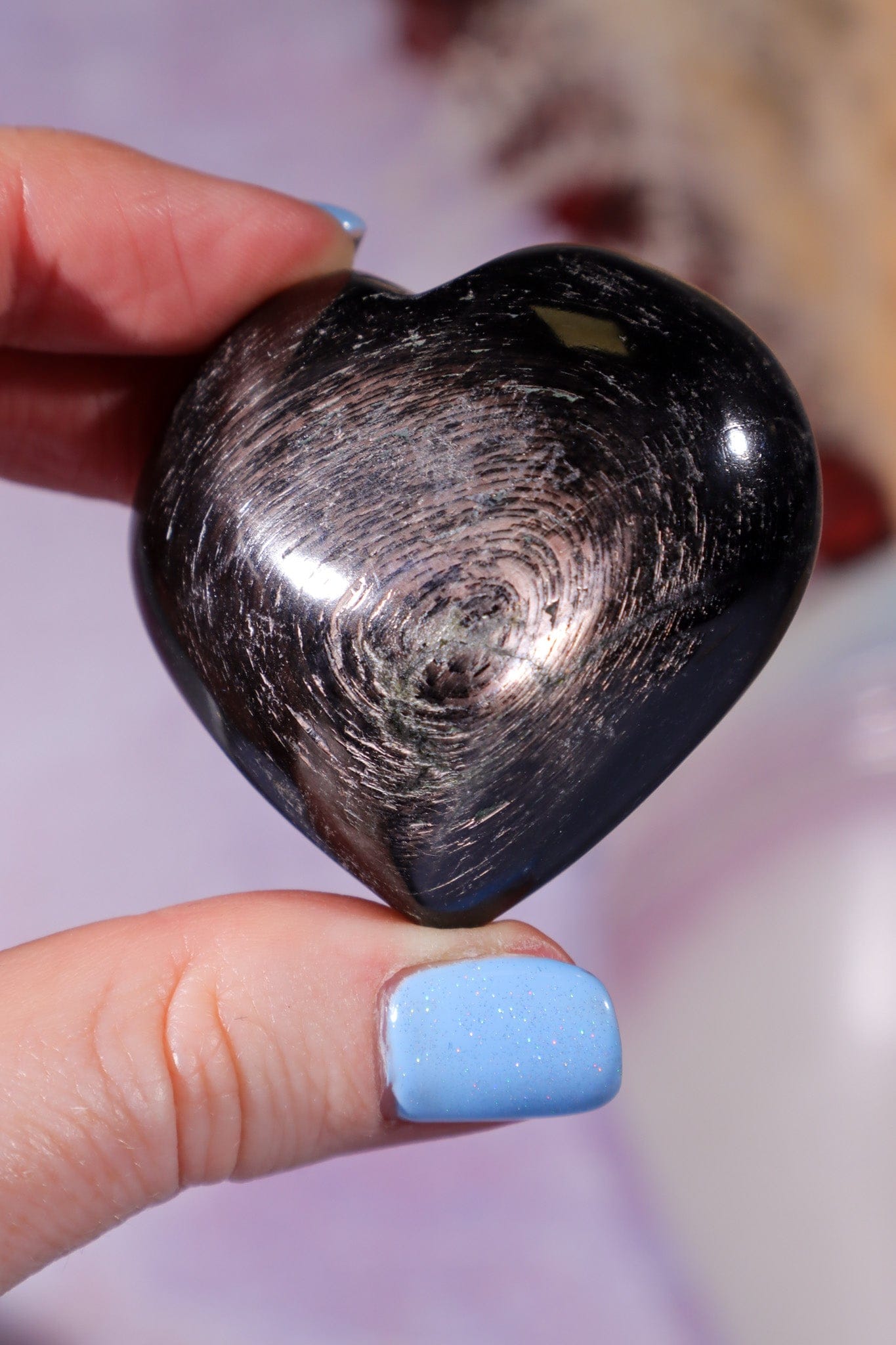 Hypersthene Heart Carving 4.5cm Hearts Tali & Loz Crystals