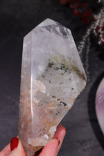 Indonesian Clear Quartz Point With Tourmaline Inclusions 13.7cm Points Tali & Loz Crystals