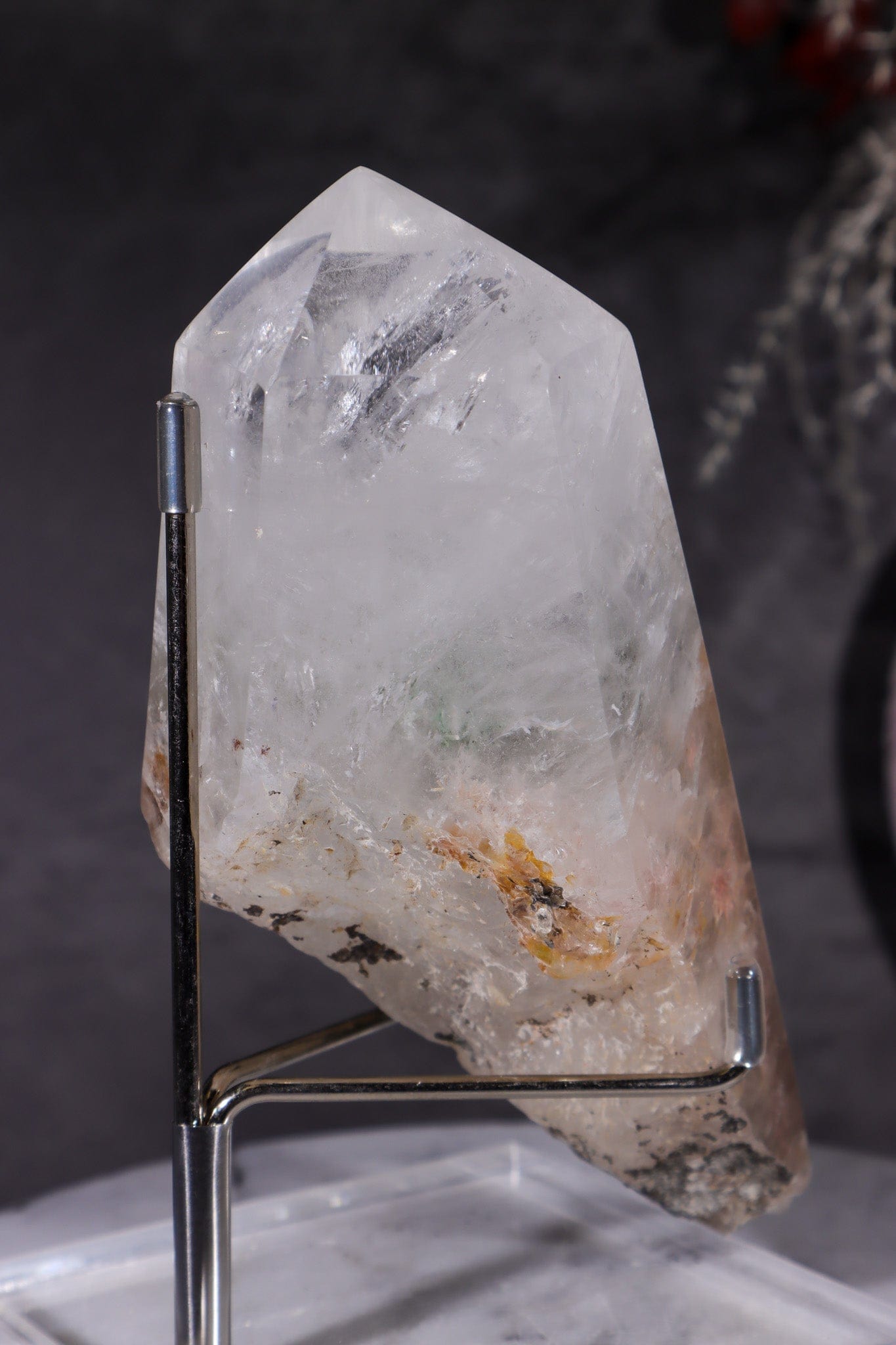 Indonesian Clear Quartz Point With Tourmaline Inclusions 13.7cm Points Tali & Loz Crystals