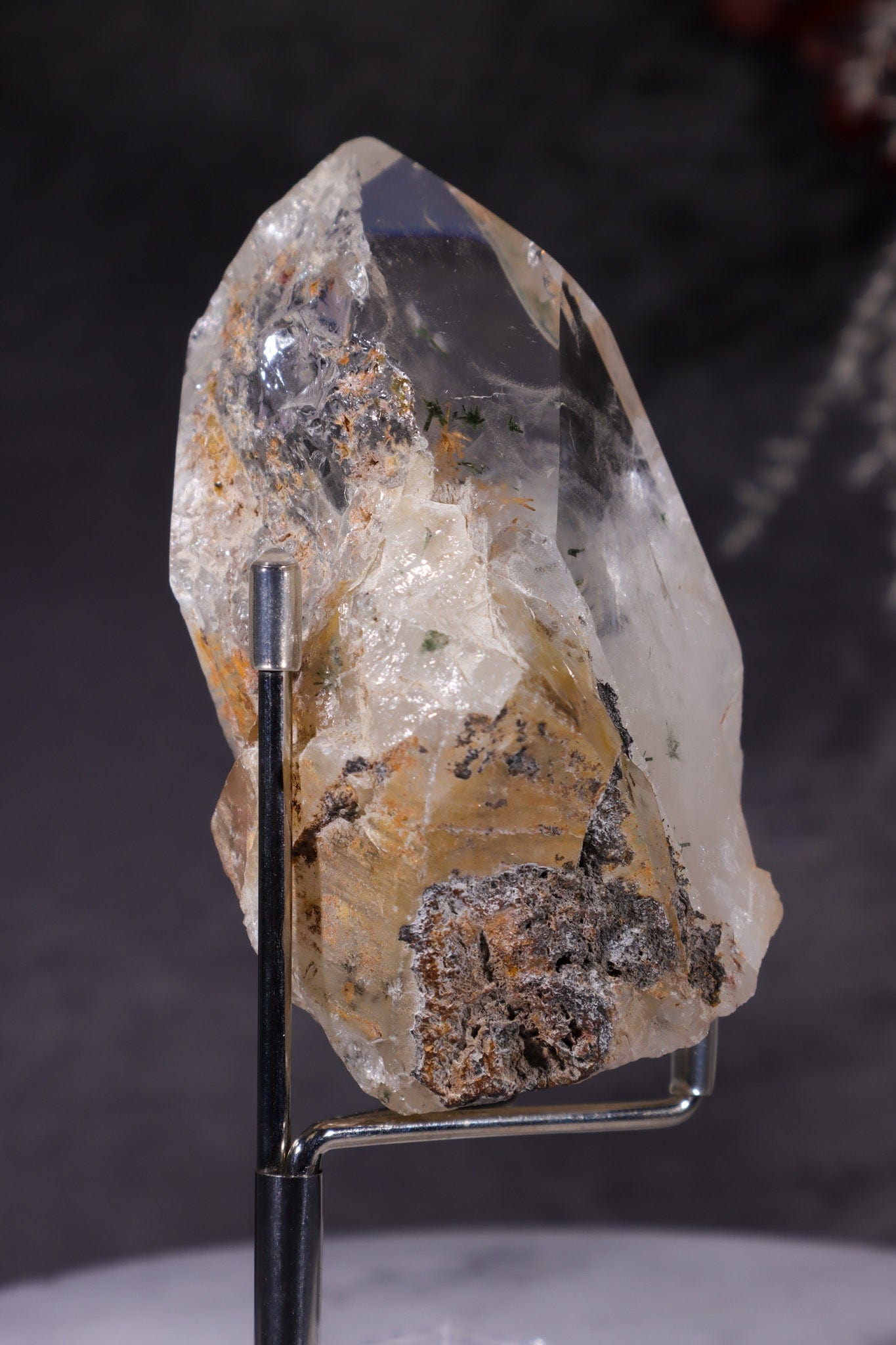 Indonesian Clear Quartz Point With Tourmaline Inclusions 9cm Points Tali & Loz Crystals