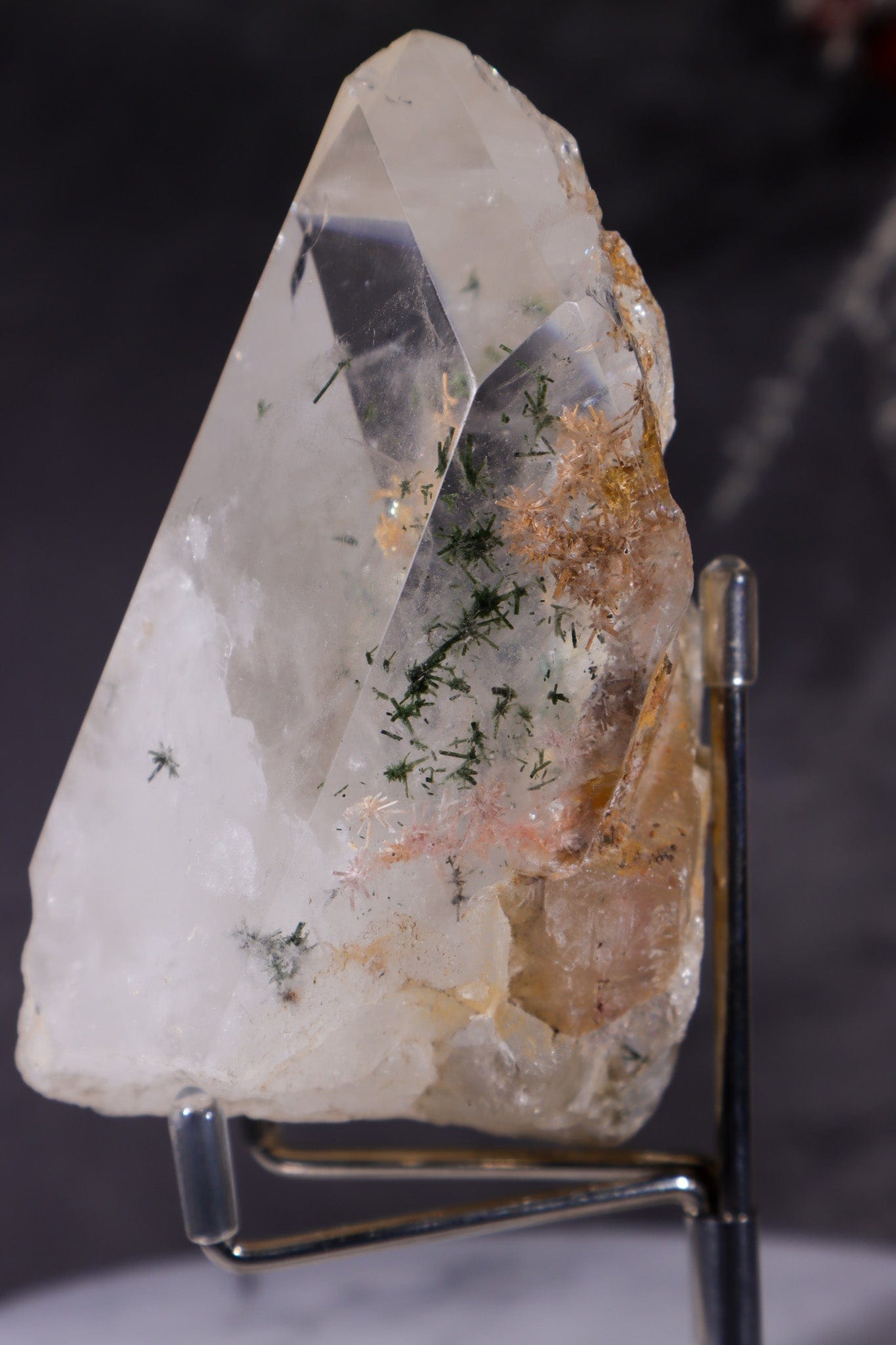 Indonesian Clear Quartz Point With Tourmaline Inclusions 9cm Points Tali & Loz Crystals