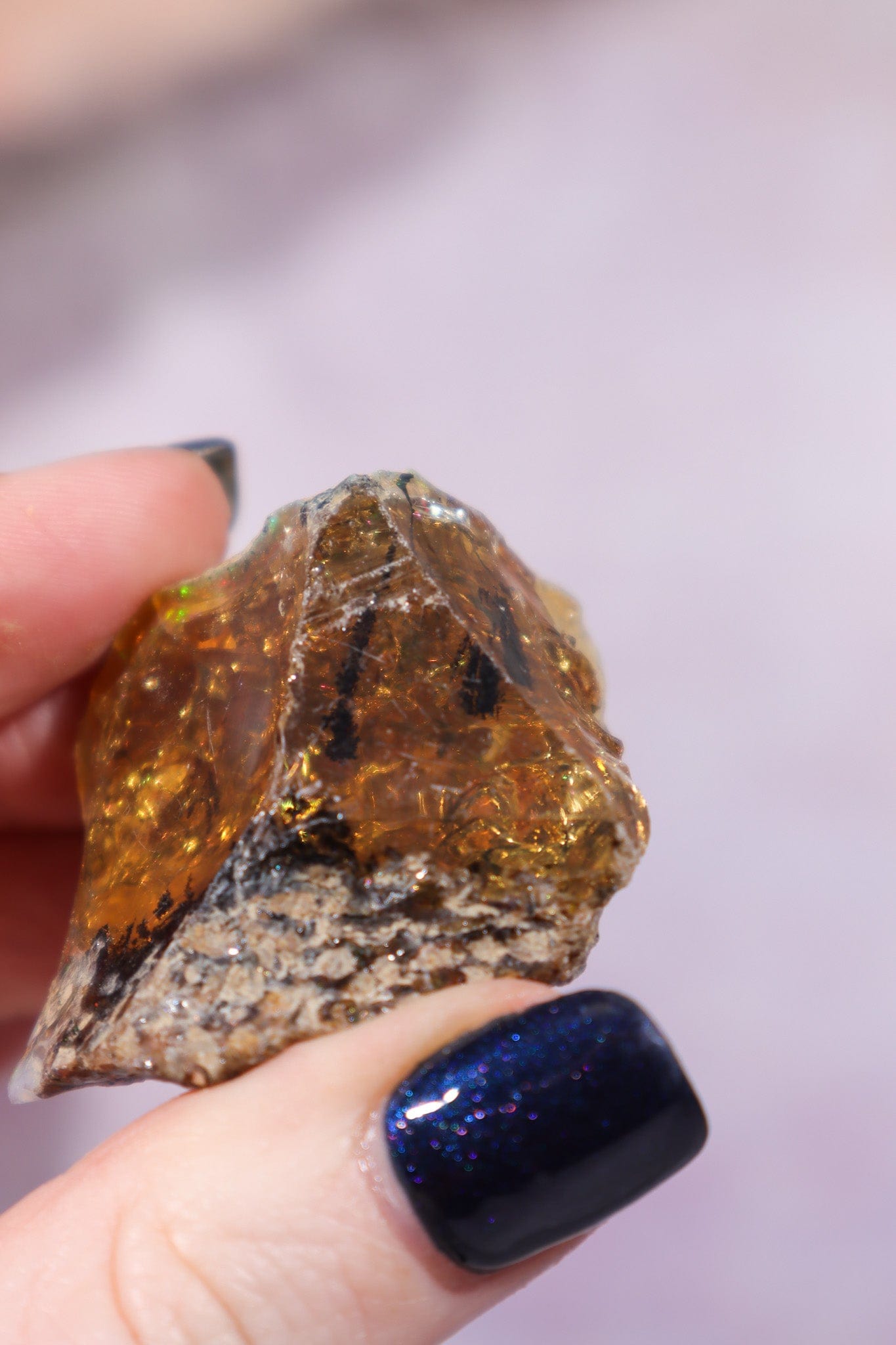 Iron Included Phantom Opal With Fern like Inclusions Minerals Tali & Loz Crystals