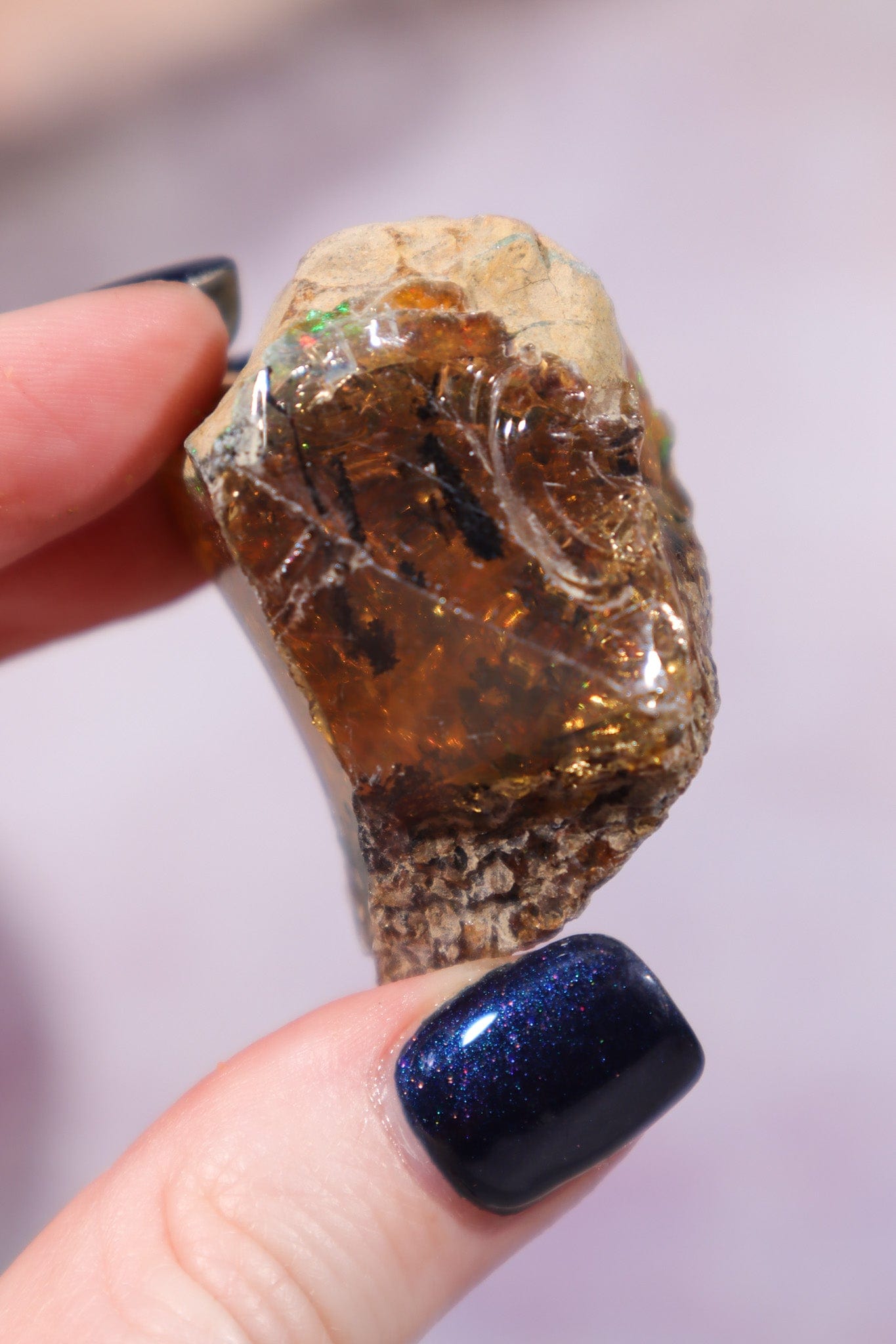Iron Included Phantom Opal With Fern like Inclusions Minerals Tali & Loz Crystals