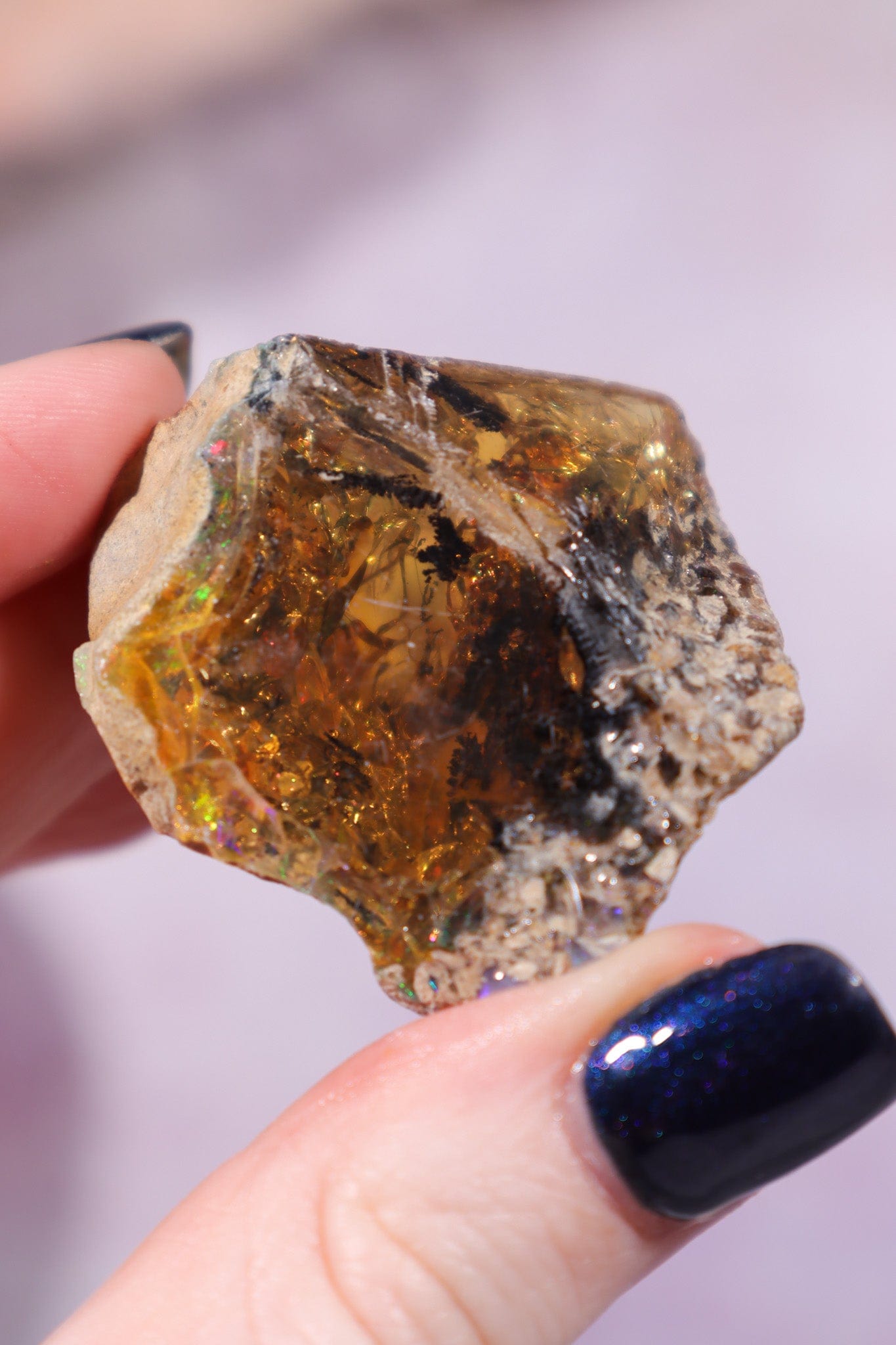 Iron Included Phantom Opal With Fern like Inclusions Minerals Tali & Loz Crystals