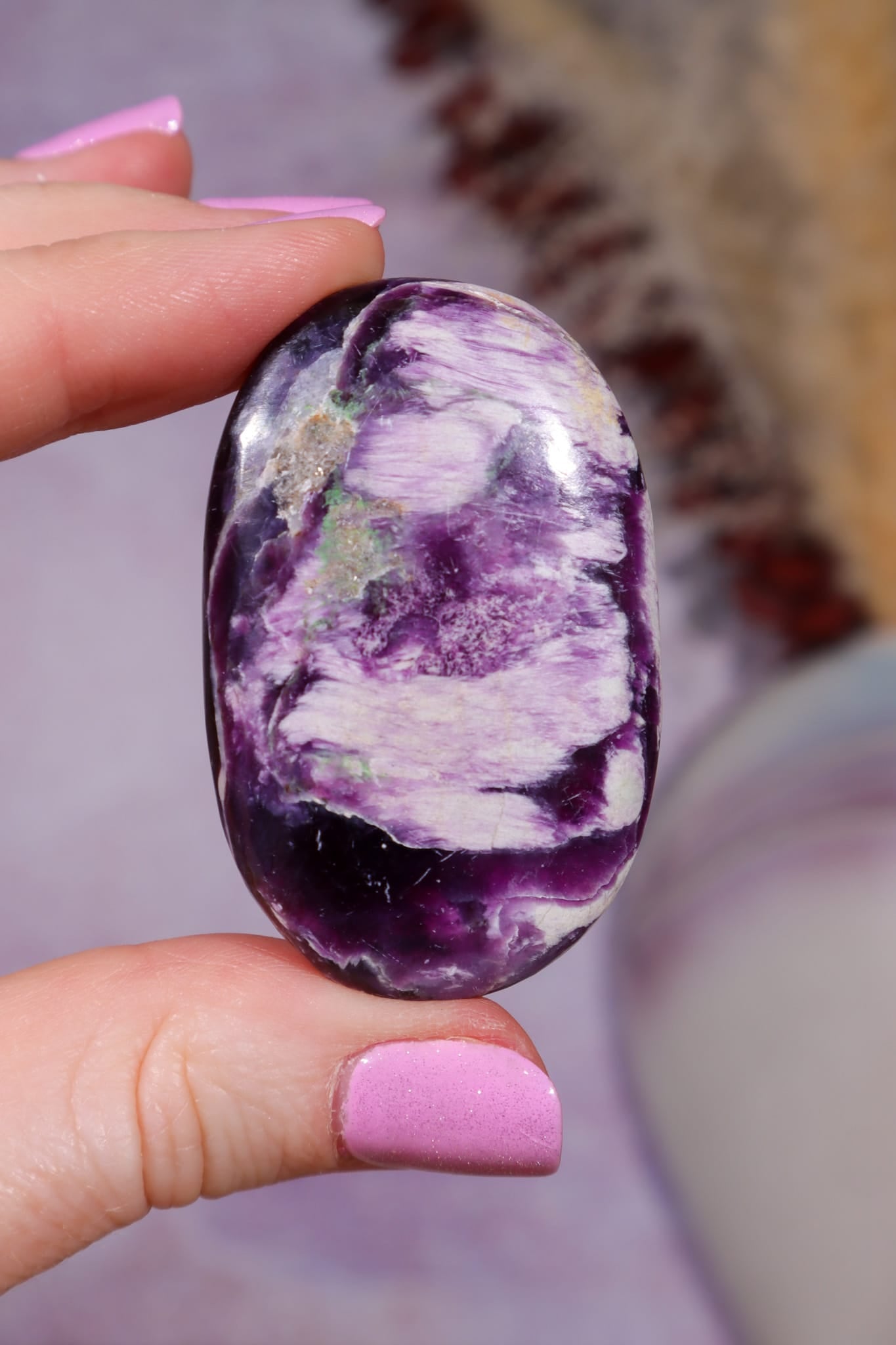 Kämmererite Palmstones | 4/5cm | India Palmstones Tali & Loz Crystals