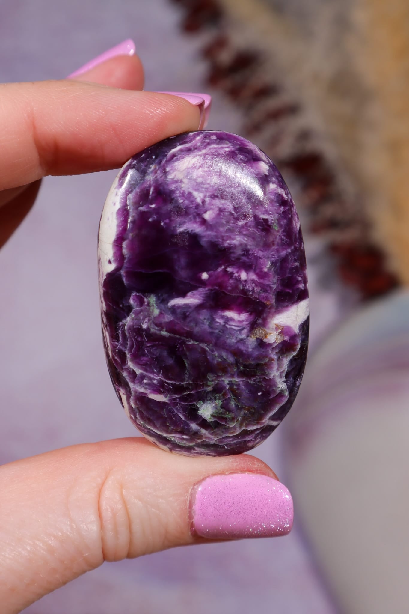 Kämmererite Palmstones | 4/5cm | India Palmstones Tali & Loz Crystals