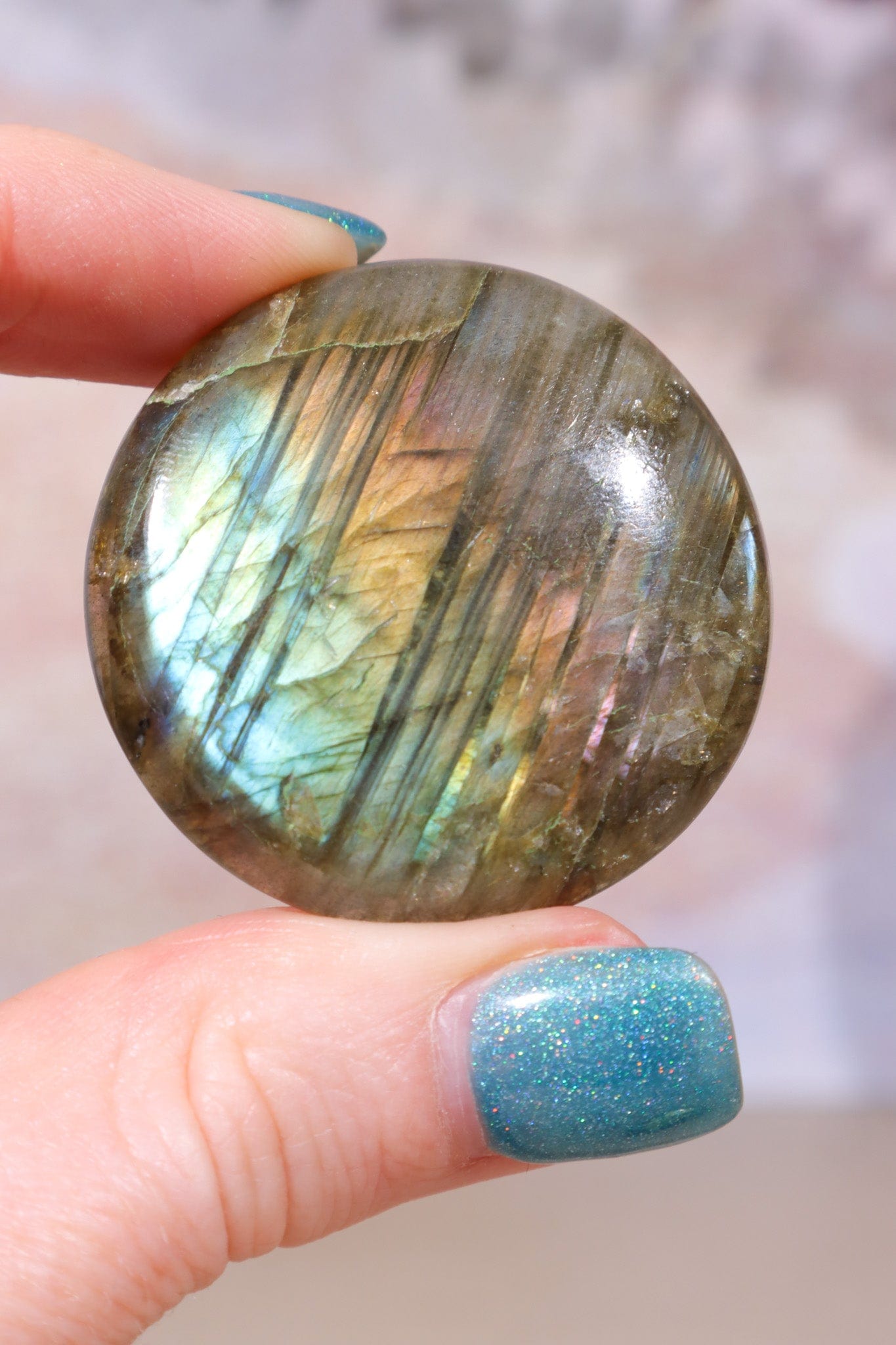 Labradorite Cabochons Round and Oval Cabochons Round 4cm Tali & Loz Crystals