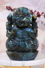 Labradorite Ganesh Carving, Sold as Seen Carving Tali & Loz Crystals