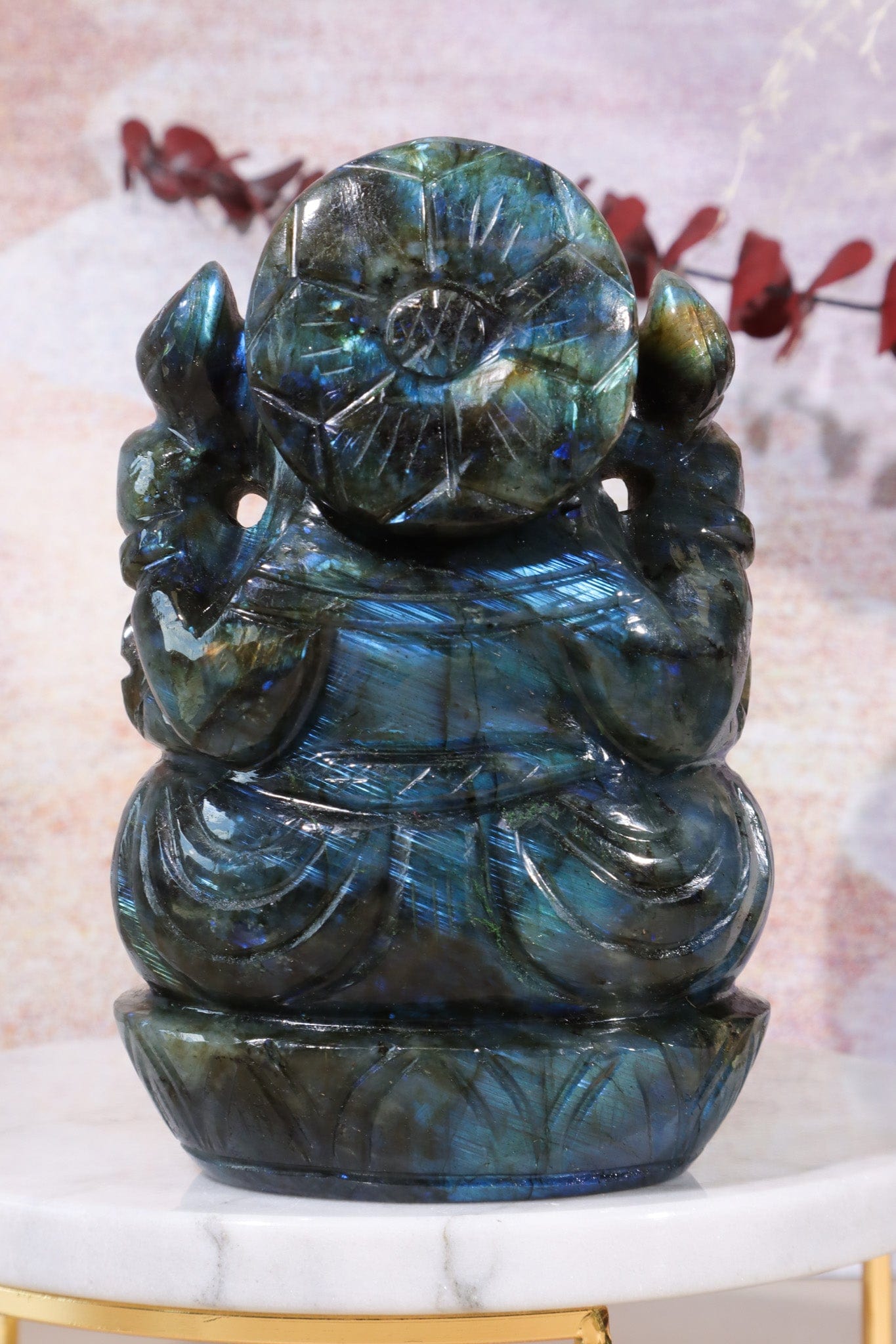Labradorite Ganesh Carving, Sold as Seen Carving Tali & Loz Crystals