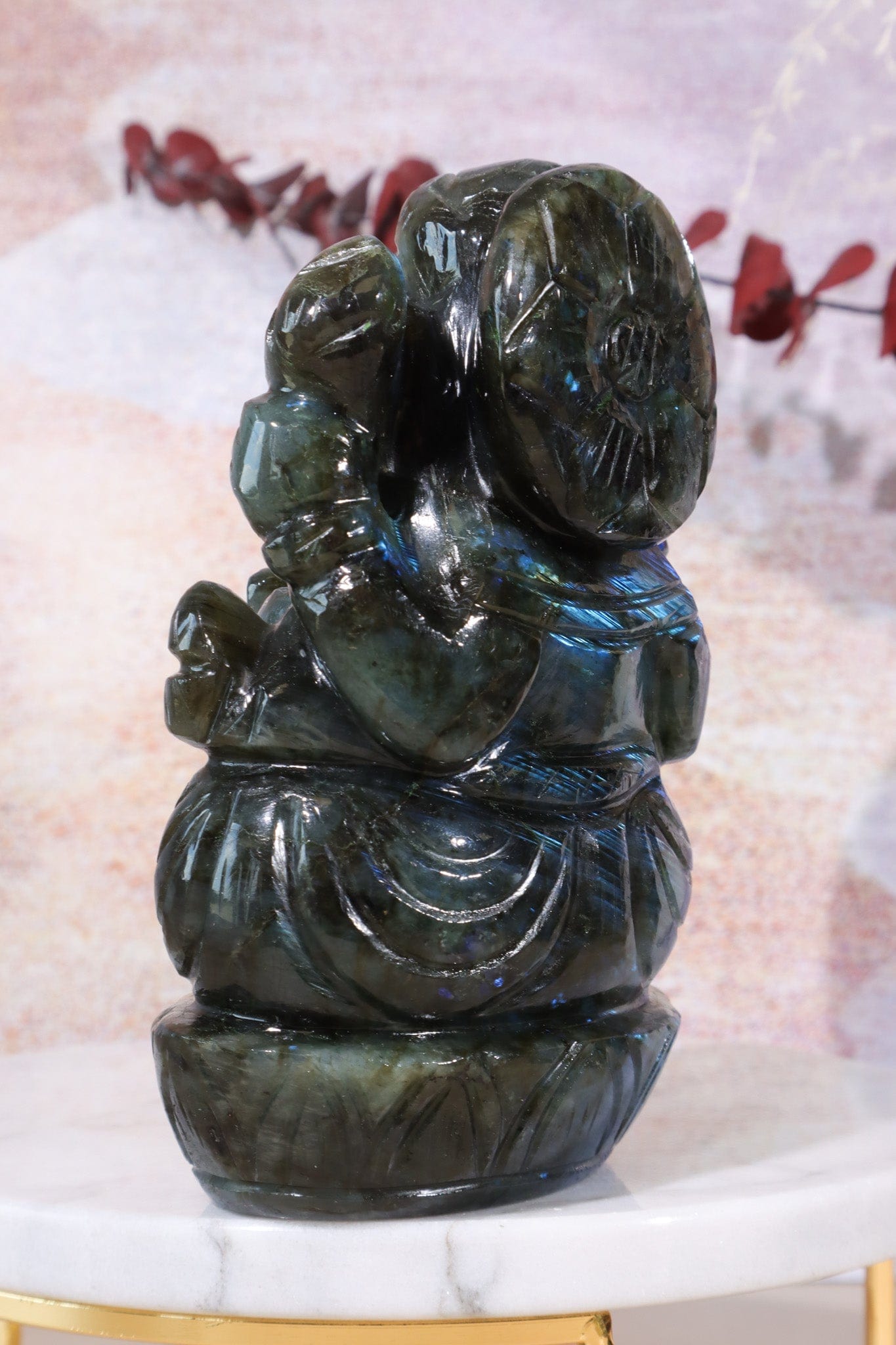Labradorite Ganesh Carving, Sold as Seen Carving Tali & Loz Crystals