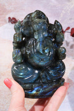 Labradorite Ganesh Carving, Sold as Seen Carving Tali & Loz Crystals
