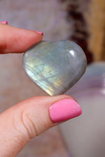 Labradorite Hearts | Large 3.5x3cm | Light Base | Madagascar Hearts Tali & Loz Crystals