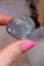 Labradorite Hearts | Large 3.5x3cm | Light Base | Madagascar Hearts Tali & Loz Crystals