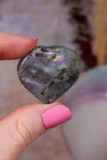 Labradorite Hearts | Large 3.5x3cm | Light Base | Madagascar Hearts Tali & Loz Crystals