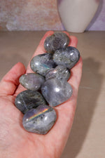 Labradorite Hearts | Large 3.5x3cm | Light Base | Madagascar Hearts Tali & Loz Crystals