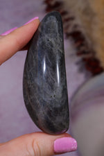 Labradorite Palm Stone | Gua Sha & Meditation Tool | Gold Flash Palm Stone Tali and Loz
