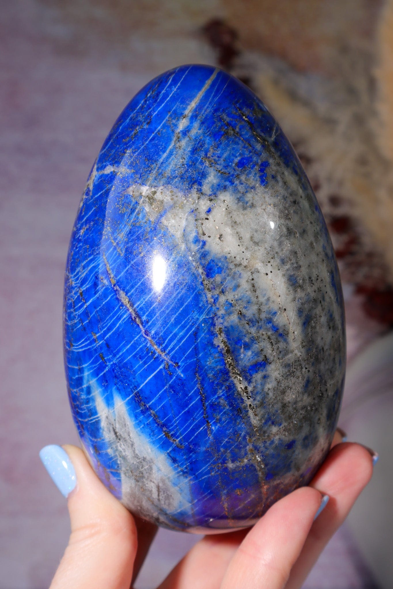 Lapis Lazuli Egg 1.1KG, Madani Afghanistan Eggs Tali & Loz Crystals