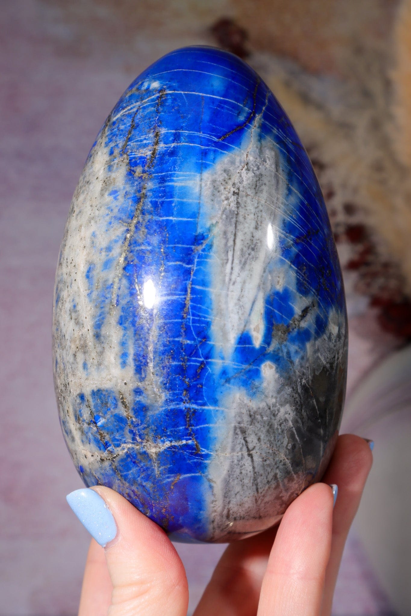Lapis Lazuli Egg 1.1KG, Madani Afghanistan Eggs Tali & Loz Crystals