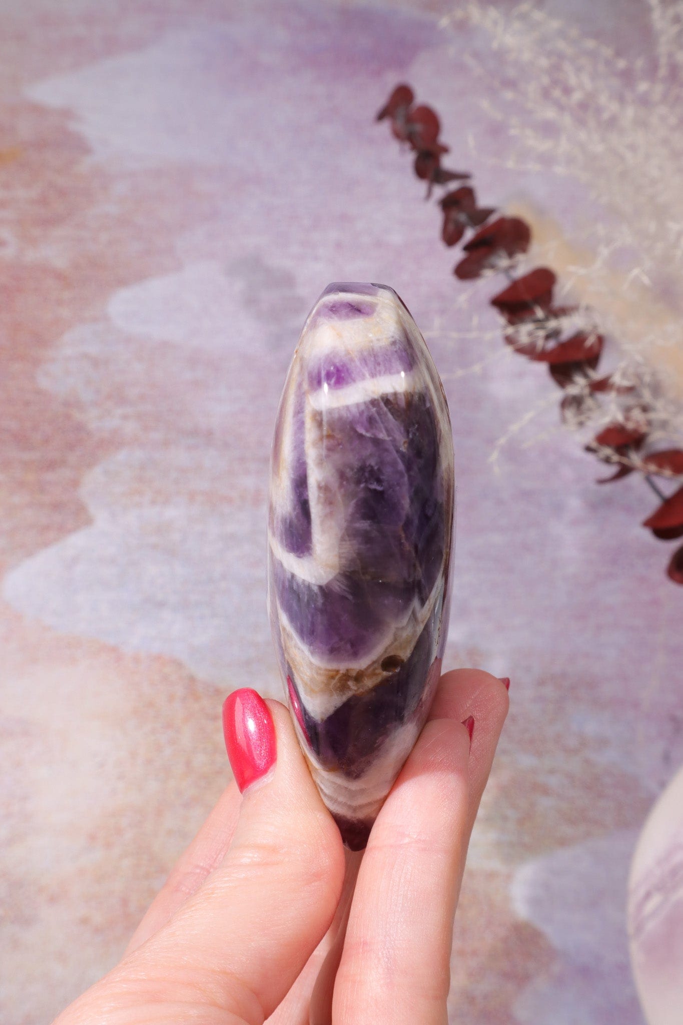 Large Chevron Amethyst Heart 9.5cm Hearts Tali & Loz Crystals