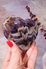 Large Chevron Amethyst Heart 9.5cm Hearts Tali & Loz Crystals
