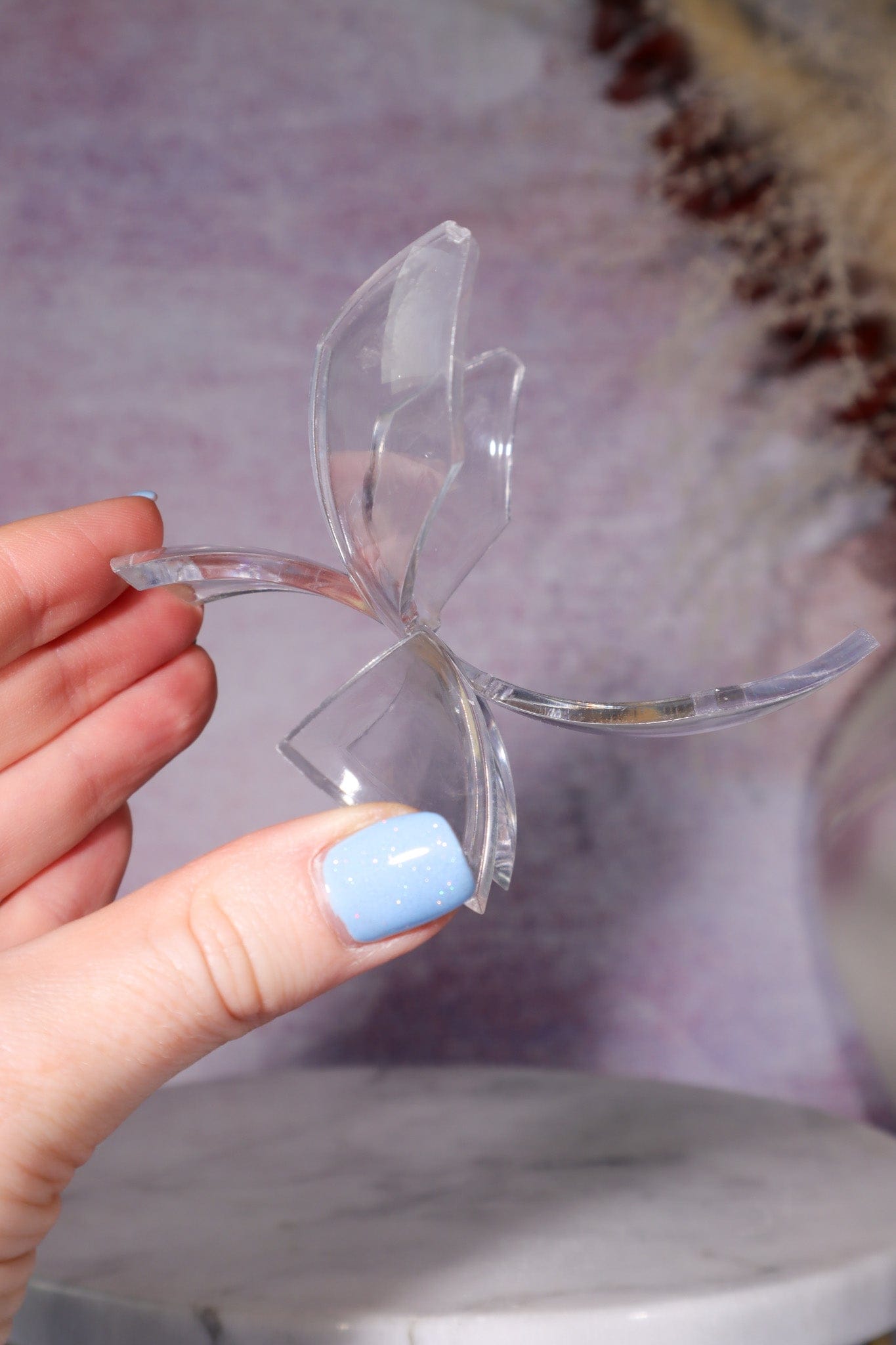 Large Clear Plastic Egg/Sphere Stand Specimen Stand Tali & Loz Crystals