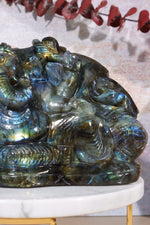 Large Labradorite Ganesh Carving, Sold as Seen Carving Tali & Loz Crystals