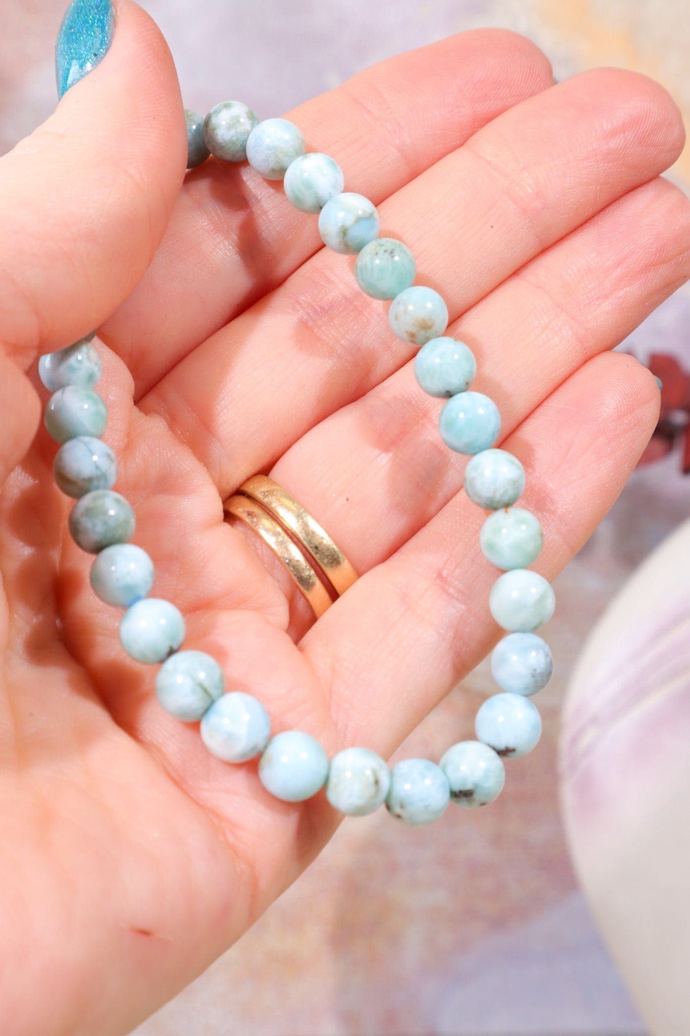 Larimar Beaded Bracelet Bracelets Tali & Loz Crystals