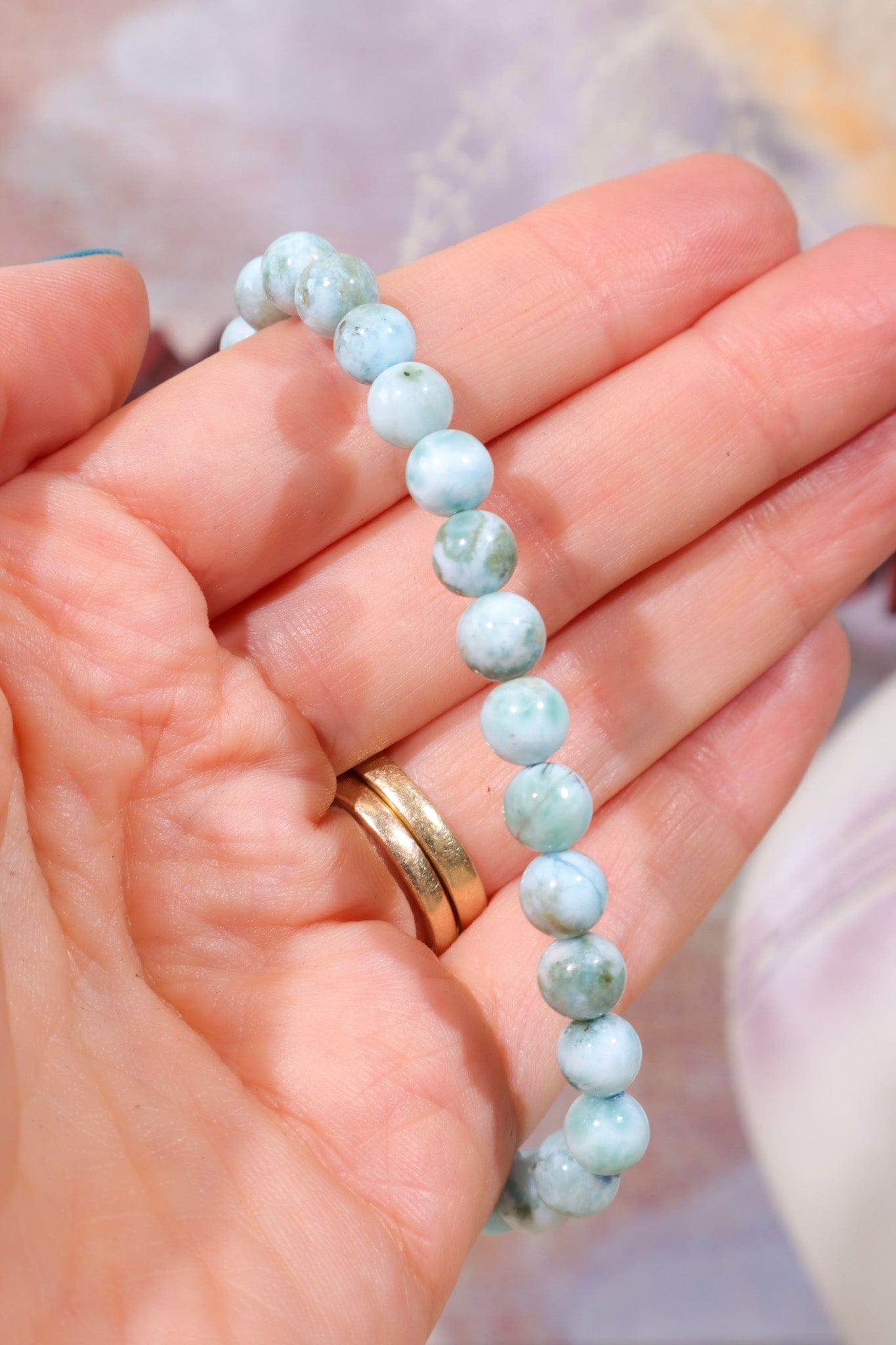 Larimar Beaded Bracelet Bracelets Tali & Loz Crystals