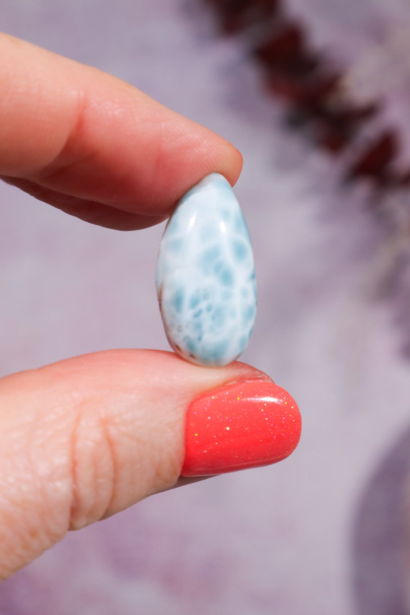 Larimar Drop Cabochon 2.66gr Rocks & Fossils Tali & Loz Crystals