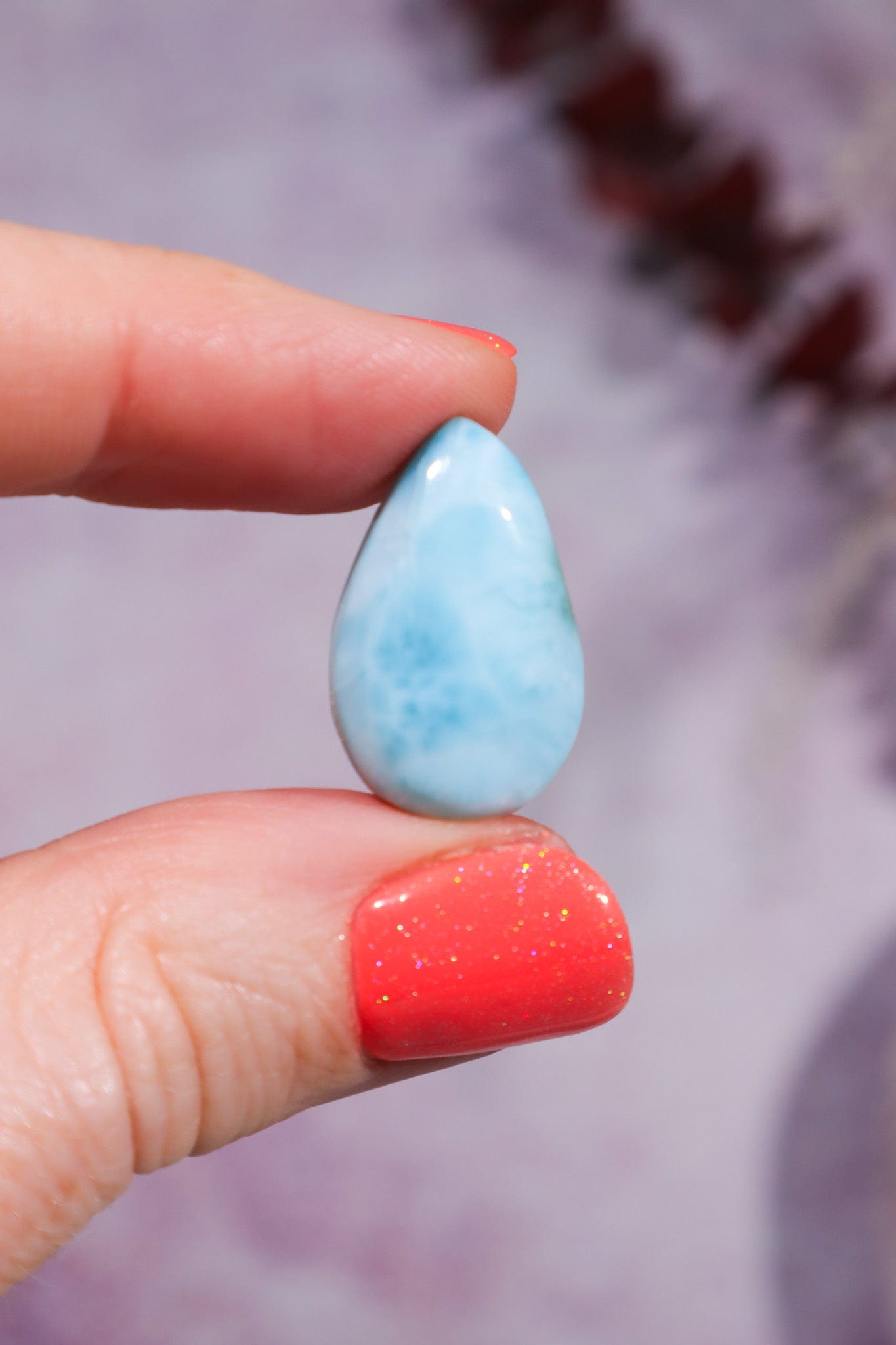 Larimar Drop Cabochon 3.61gr Rocks & Fossils Tali & Loz Crystals