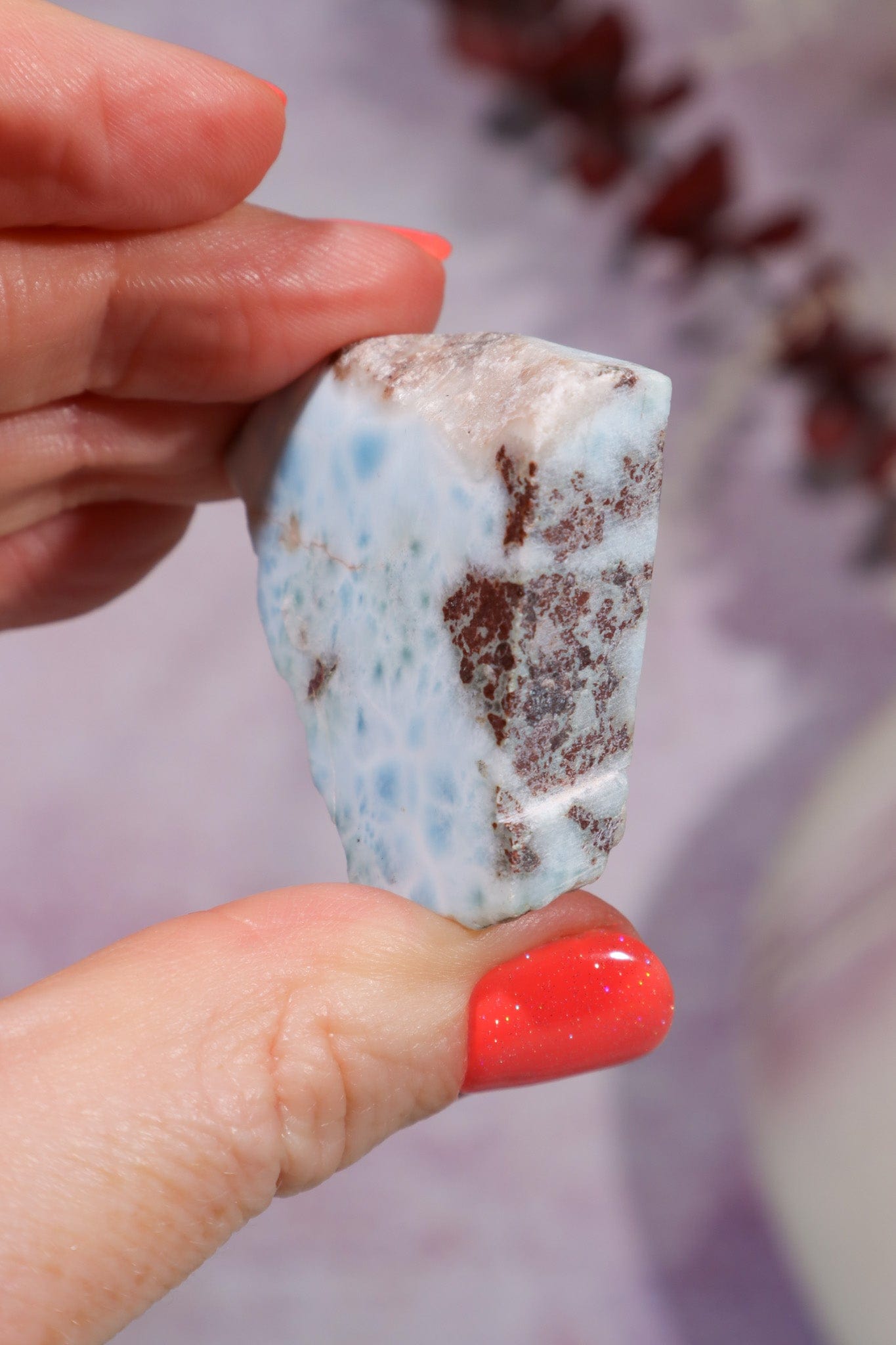 Larimar Freeform Slice 26.34gr Rocks & Fossils Tali & Loz Crystals