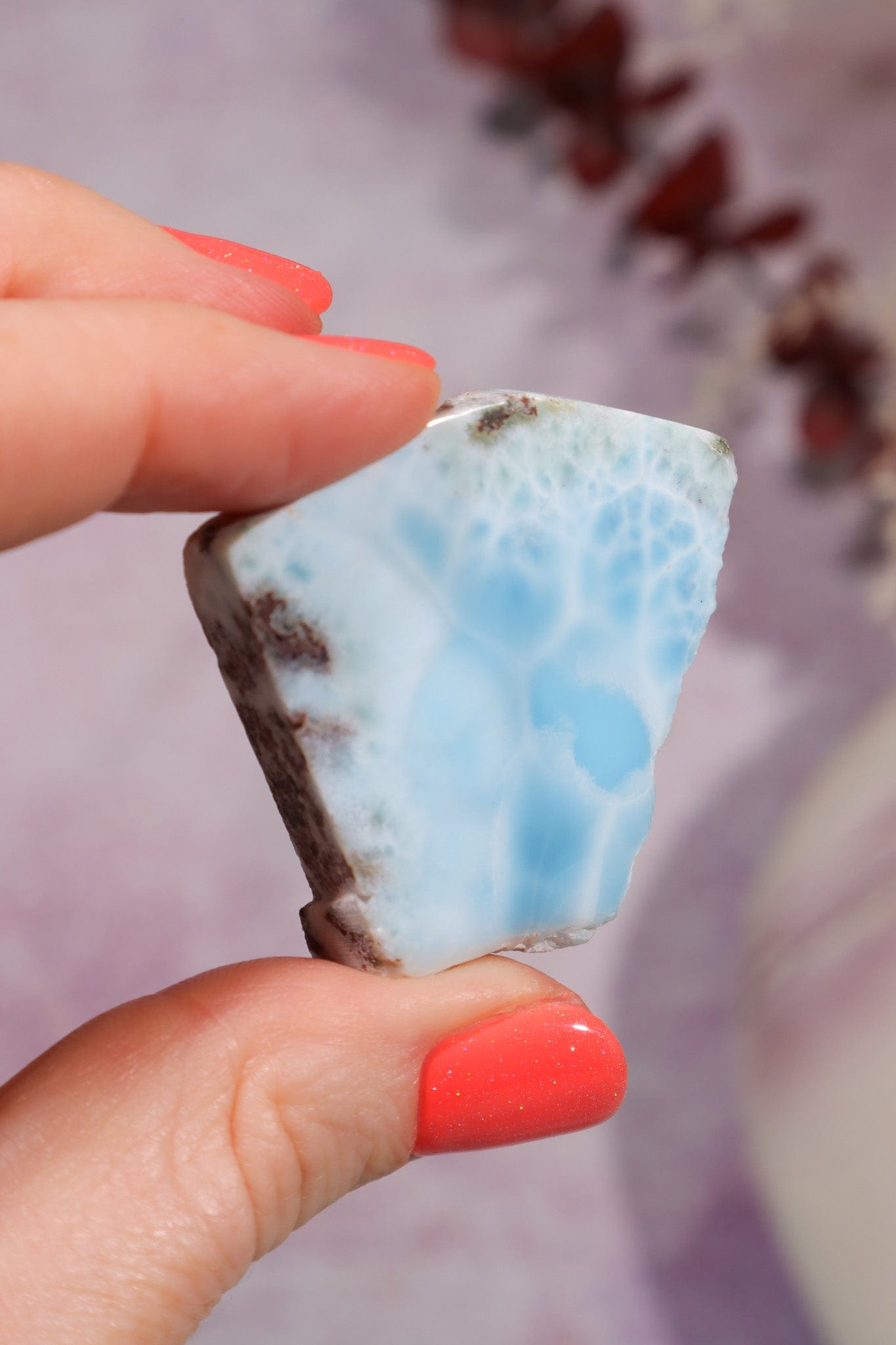 Larimar Freeform Slice 26.34gr Rocks & Fossils Tali & Loz Crystals