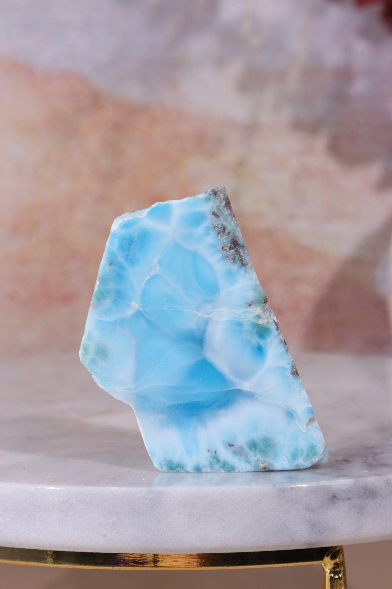 Larimar Freeform Slice 34.4gr Rocks & Fossils Tali & Loz Crystals