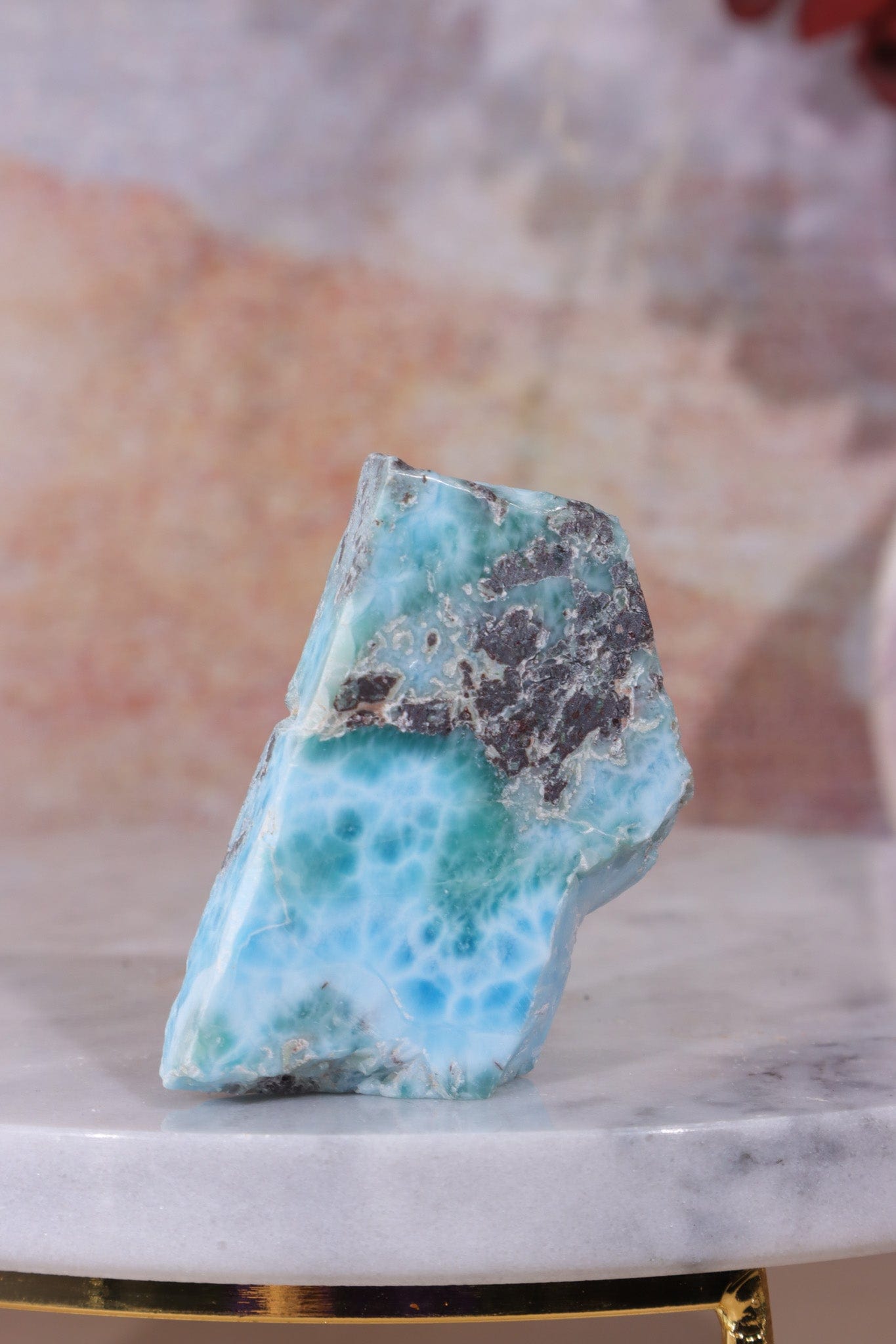 Larimar Freeform Slice 34.4gr Rocks & Fossils Tali & Loz Crystals