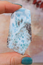 Larimar Freeform Slice 36.80g Sold As Seen Rocks & Fossils Tali & Loz Crystals