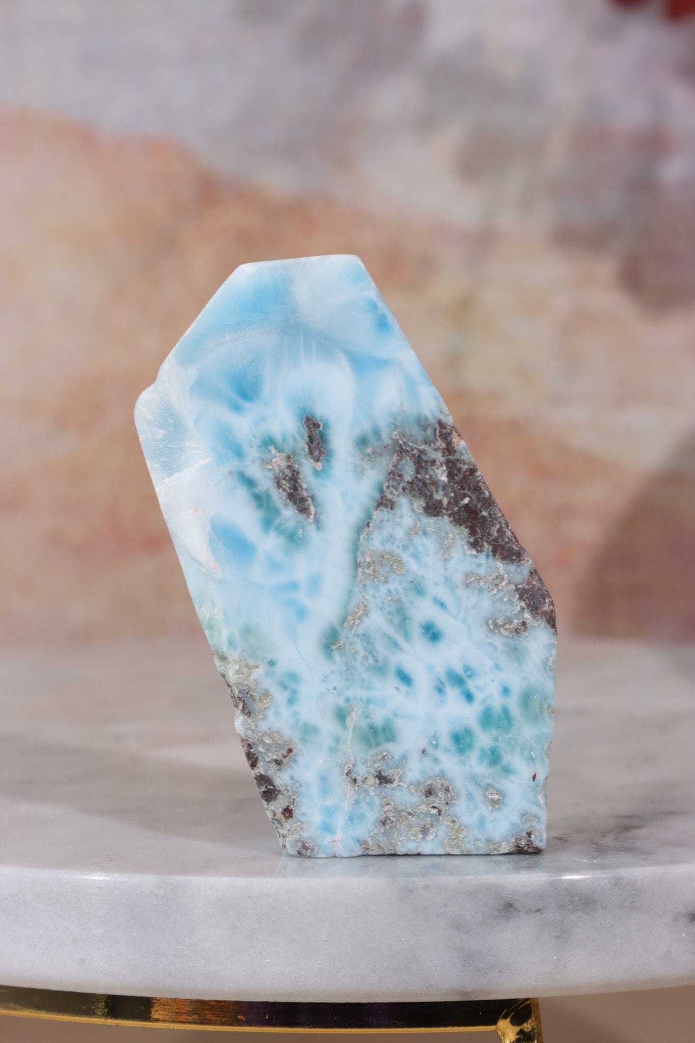 Larimar Freeform Slice 36.80g Sold As Seen Rocks & Fossils Tali & Loz Crystals