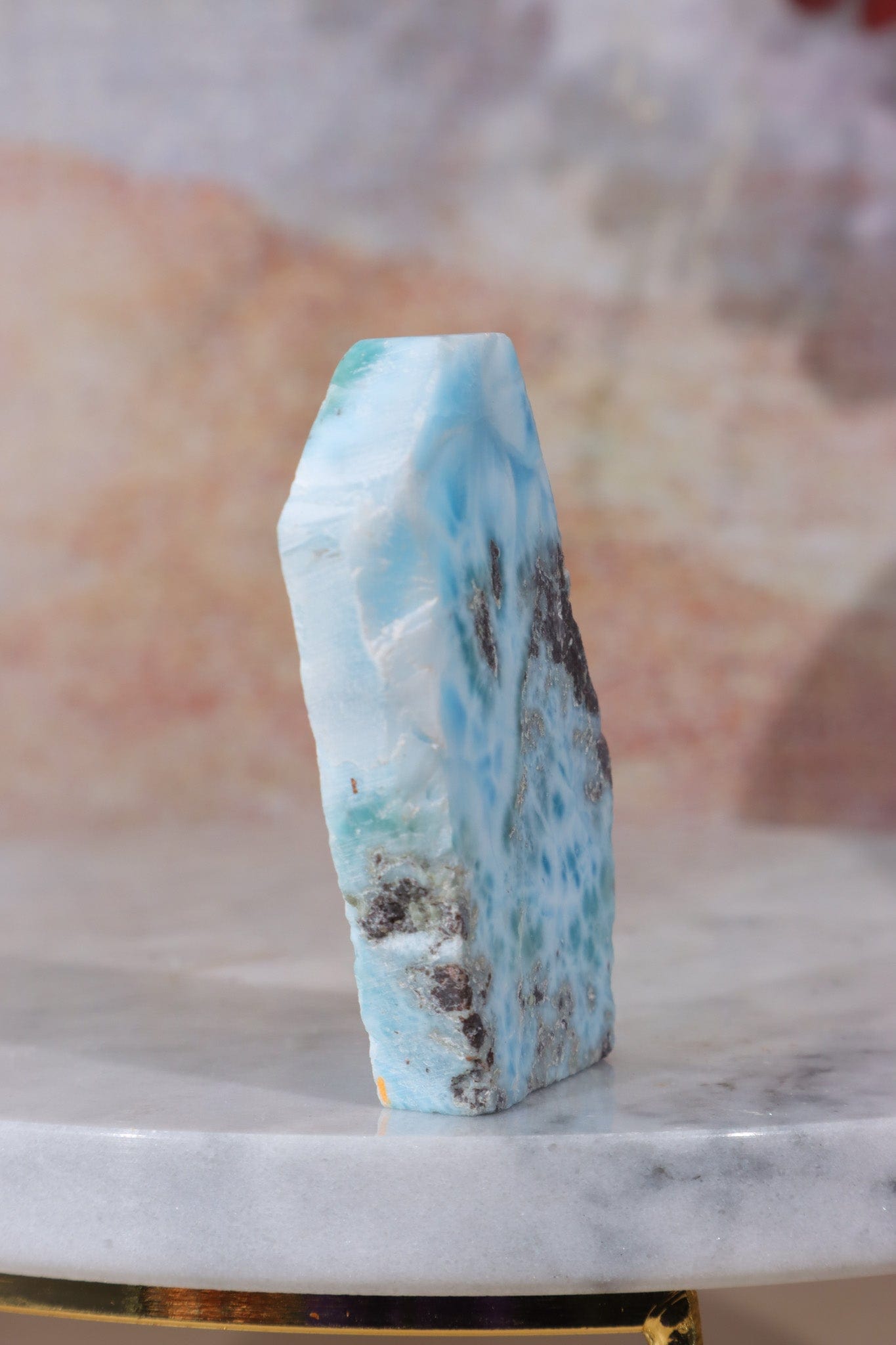 Larimar Freeform Slice 36.80g Sold As Seen Rocks & Fossils Tali & Loz Crystals