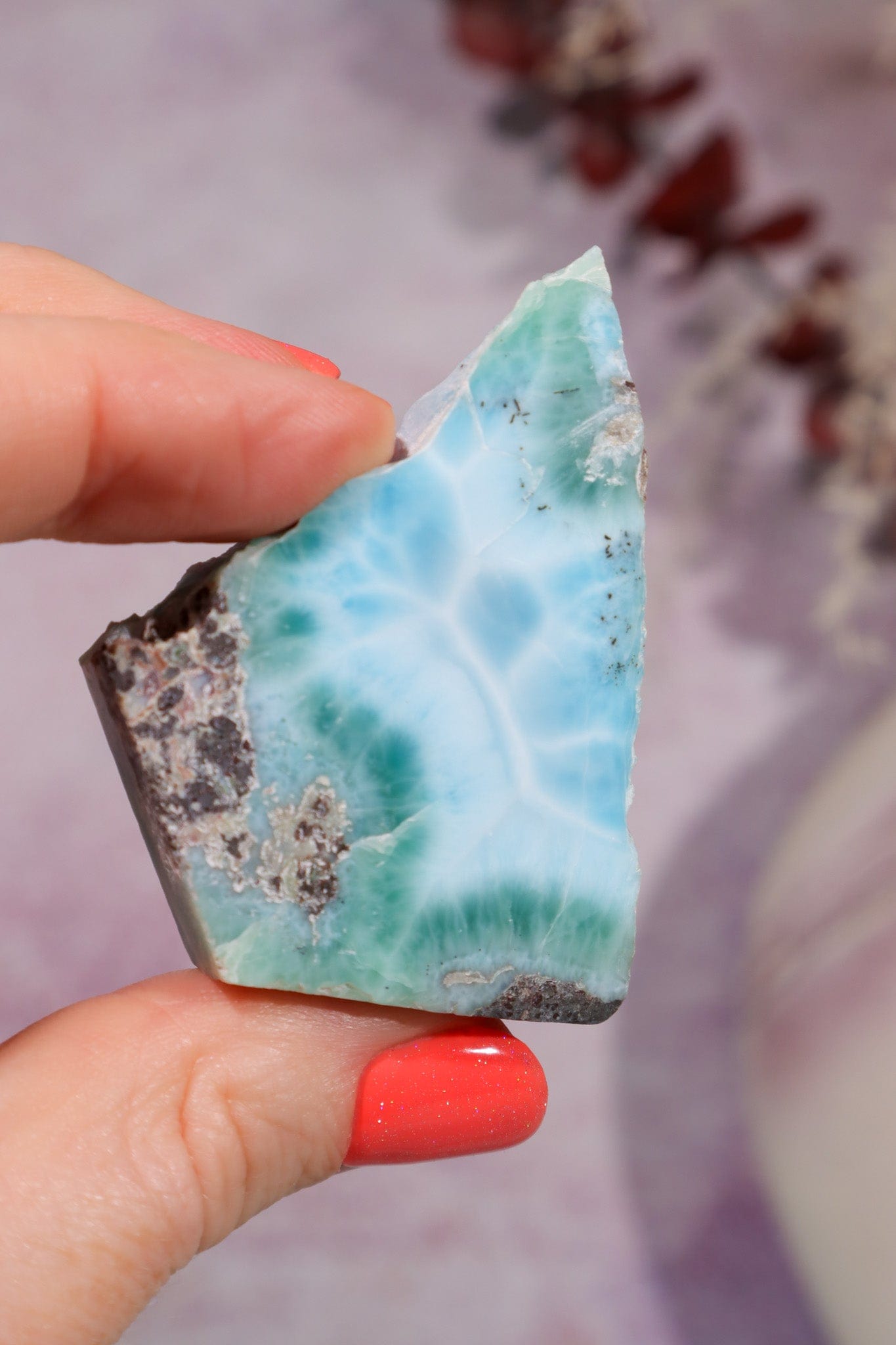 Larimar Freeform Slice 37.62gr, Sold As Seen Rocks & Fossils Tali & Loz Crystals