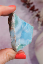 Larimar Freeform Slice 37.62gr, Sold As Seen Rocks & Fossils Tali & Loz Crystals