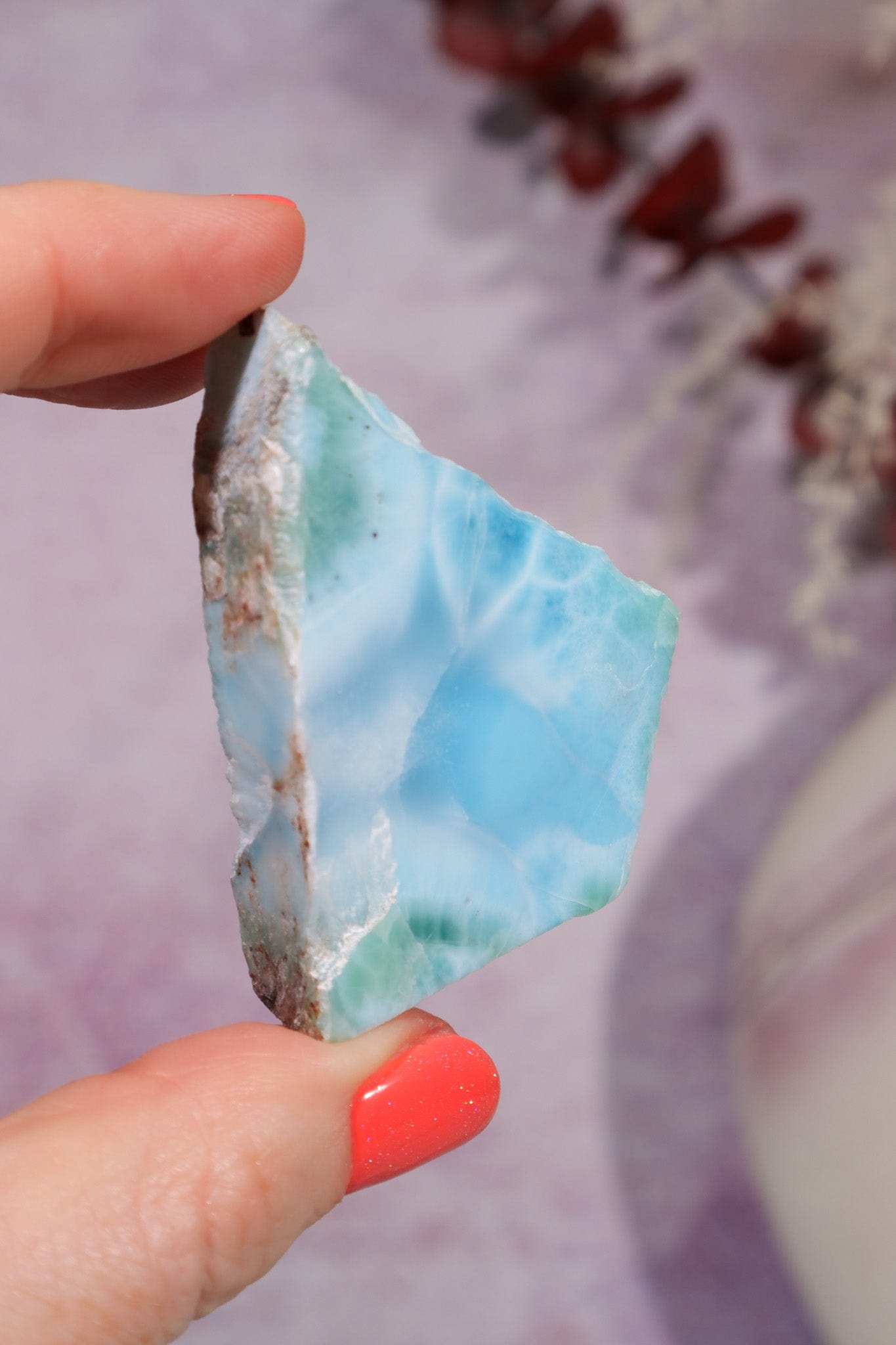 Larimar Freeform Slice 37.62gr, Sold As Seen Rocks & Fossils Tali & Loz Crystals