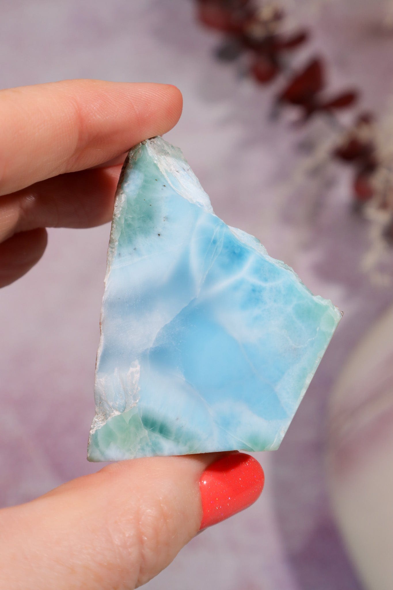 Larimar Freeform Slice 37.62gr, Sold As Seen Rocks & Fossils Tali & Loz Crystals