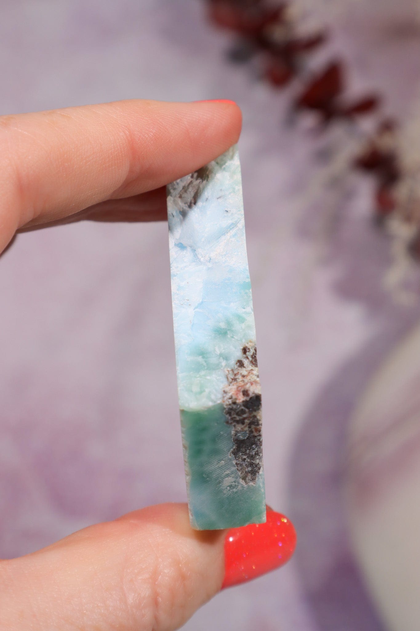 Larimar Freeform Slice 37.62gr, Sold As Seen Rocks & Fossils Tali & Loz Crystals