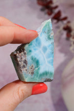 Larimar Freeform Slice 37.62gr, Sold As Seen Rocks & Fossils Tali & Loz Crystals