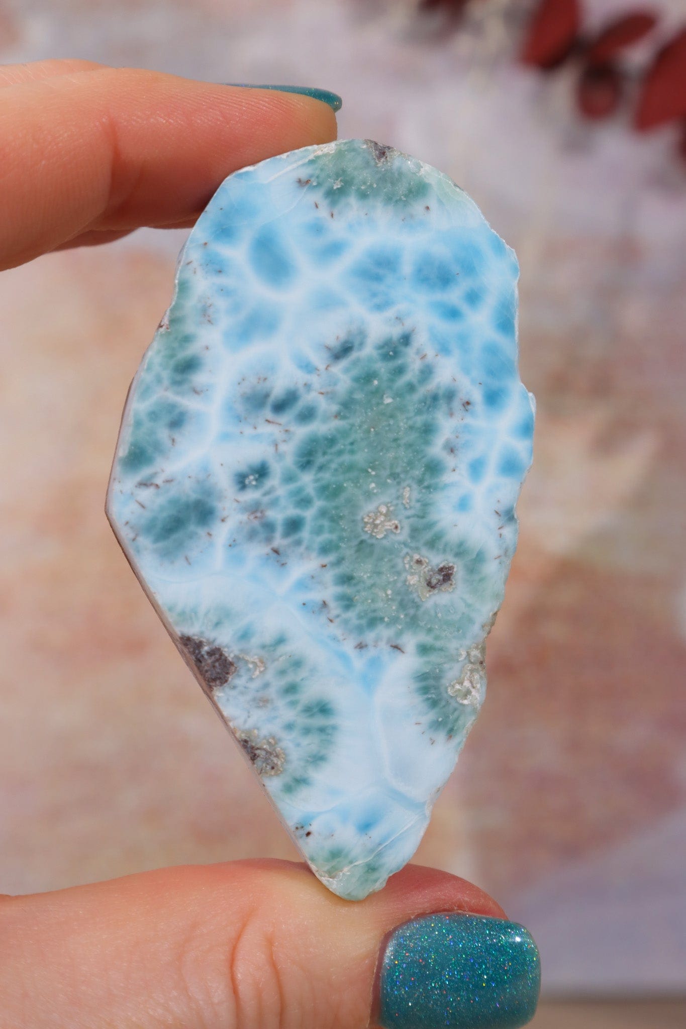 Larimar Freeform Slice 48.27gr Rocks & Fossils Tali & Loz Crystals